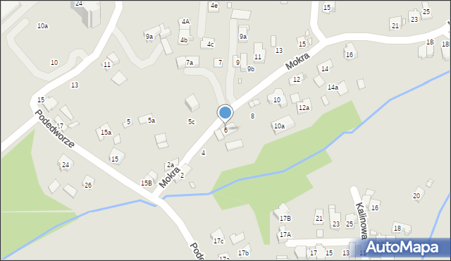 Kraków, Mokra, 6, mapa Krakowa
