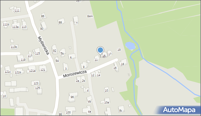 Kraków, Morozewicza Józefa, 13, mapa Krakowa