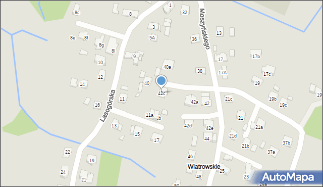 Kraków, Moszyńskiego Kazimierza, 42c, mapa Krakowa
