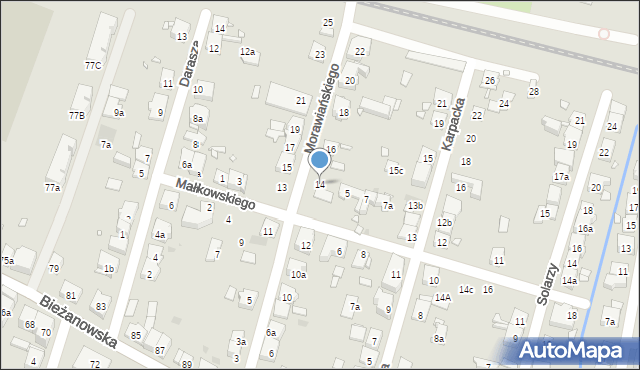 Kraków, Morawiańskiego, 14, mapa Krakowa