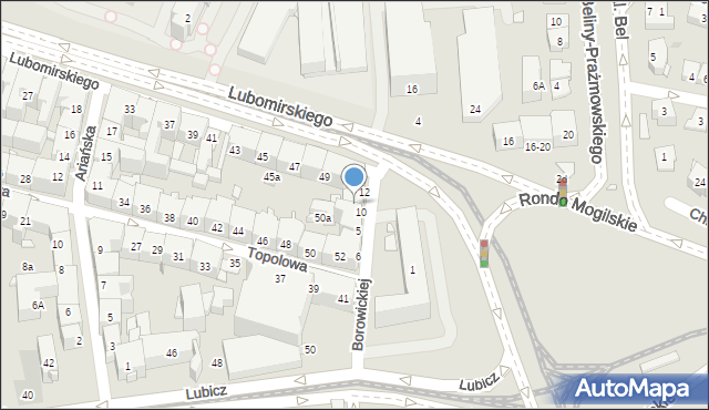 Kraków, Mogilska, 10, mapa Krakowa