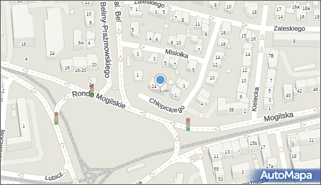 Kraków, Mogilska, 26, mapa Krakowa