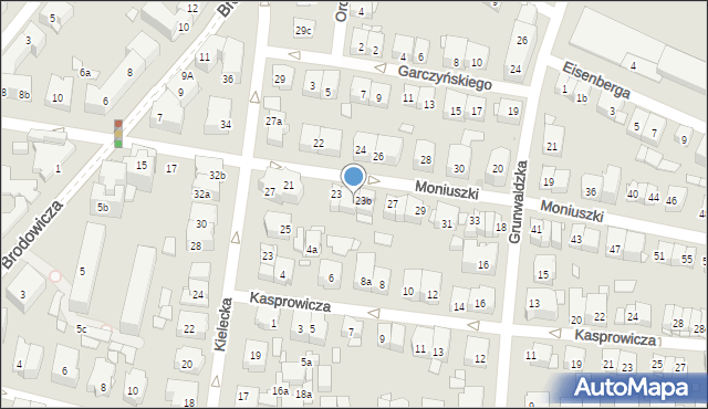 Kraków, Moniuszki Stanisława, 23c, mapa Krakowa