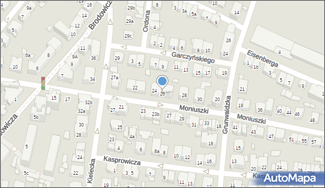 Kraków, Moniuszki Stanisława, 26, mapa Krakowa