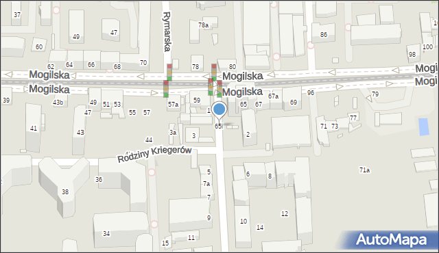 Kraków, Mogilska, 65i, mapa Krakowa