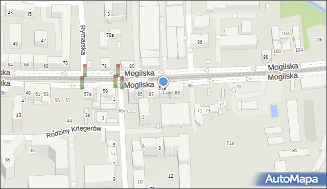 Kraków, Mogilska, 69a, mapa Krakowa