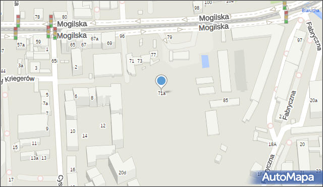 Kraków, Mogilska, 71a, mapa Krakowa