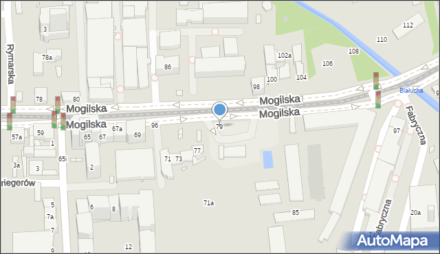 Kraków, Mogilska, 79, mapa Krakowa