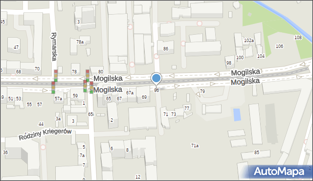 Kraków, Mogilska, 96, mapa Krakowa