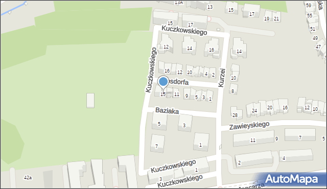 Kraków, Mosdorfa Jana, 15, mapa Krakowa