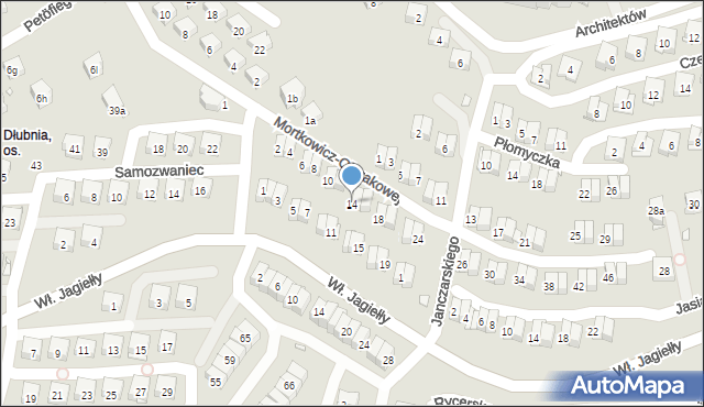 Kraków, Mortkowicz-Olczakowej Hanny, 14, mapa Krakowa