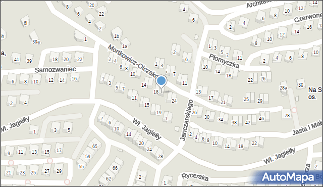 Kraków, Mortkowicz-Olczakowej Hanny, 20, mapa Krakowa