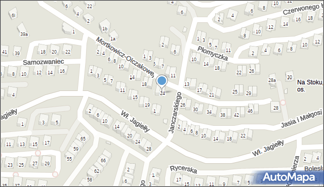 Kraków, Mortkowicz-Olczakowej Hanny, 24, mapa Krakowa