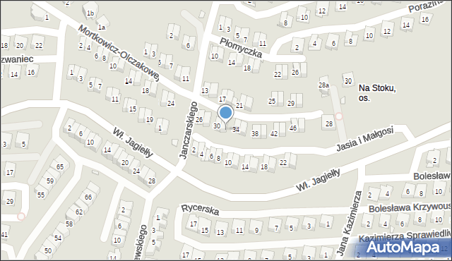 Kraków, Mortkowicz-Olczakowej Hanny, 32, mapa Krakowa