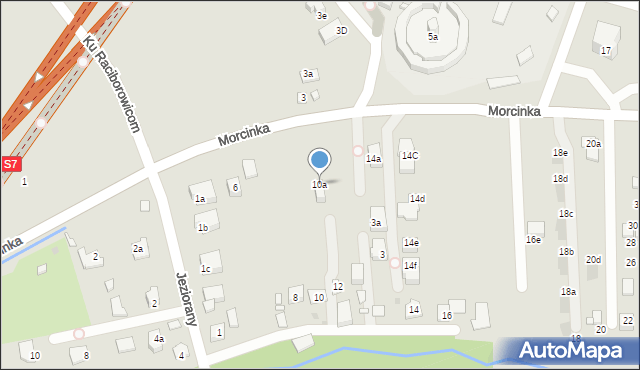 Kraków, Morcinka Gustawa, 10a, mapa Krakowa