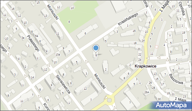 Krapkowice, Moniuszki Stanisława, 4, mapa Krapkowice