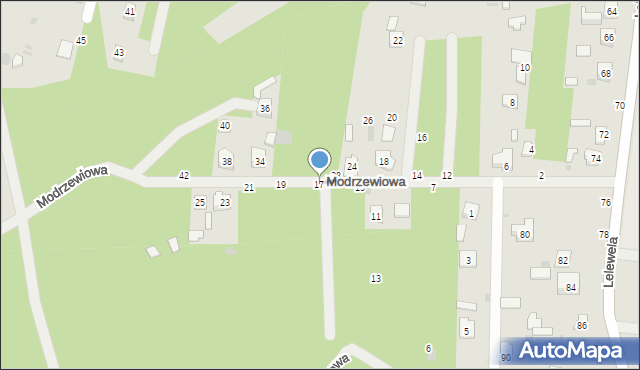 Krasnobród, Modrzewiowa, 17, mapa Krasnobród