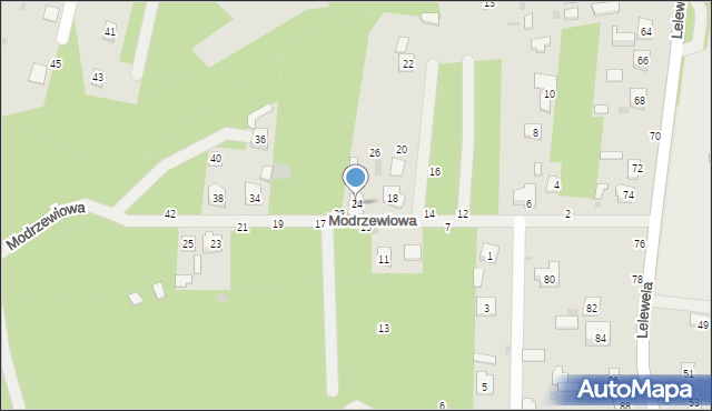 Krasnobród, Modrzewiowa, 24, mapa Krasnobród