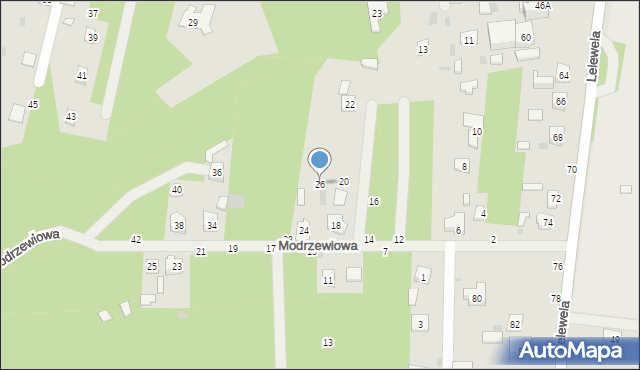 Krasnobród, Modrzewiowa, 26, mapa Krasnobród