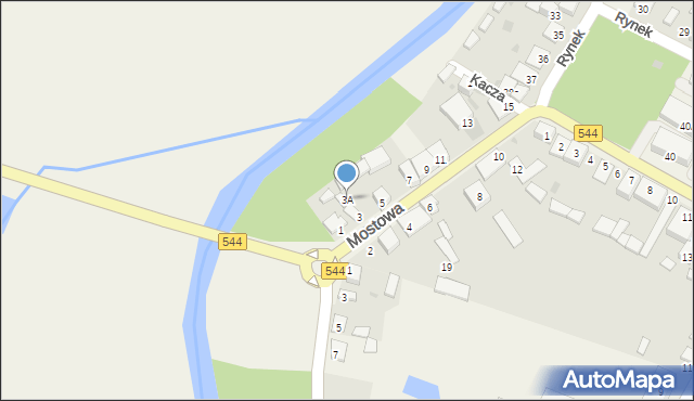 Krasnosielc, Mostowa, 3A, mapa Krasnosielc