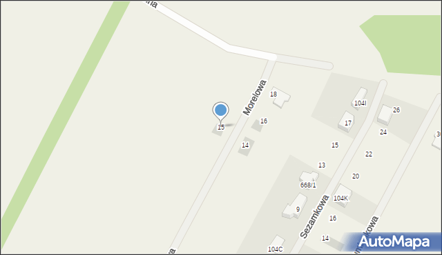 Krępa Słupska, Morelowa, 15, mapa Krępa Słupska
