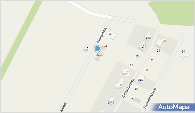 Krępa Słupska, Morelowa, 14, mapa Krępa Słupska