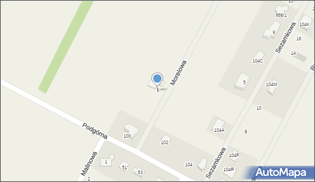 Krępa Słupska, Morelowa, 3, mapa Krępa Słupska