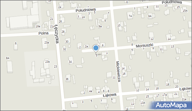 Krośniewice, Moniuszki Stanisława, 3, mapa Krośniewice