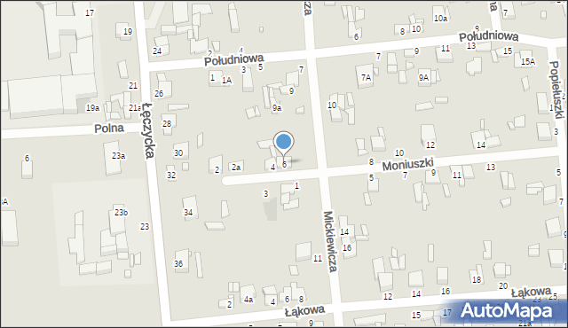 Krośniewice, Moniuszki Stanisława, 6, mapa Krośniewice