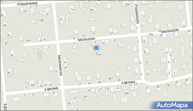 Krośniewice, Moniuszki Stanisława, 9a, mapa Krośniewice