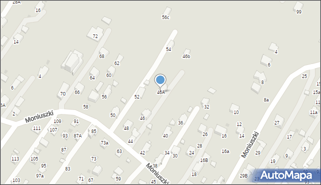 Krosno, Moniuszki Stanisława, 46A, mapa Krosna