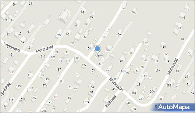 Krosno, Moniuszki Stanisława, 48, mapa Krosna