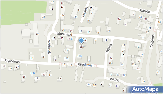Krosno Odrzańskie, Moniuszki Stanisława, 11A, mapa Krosno Odrzańskie