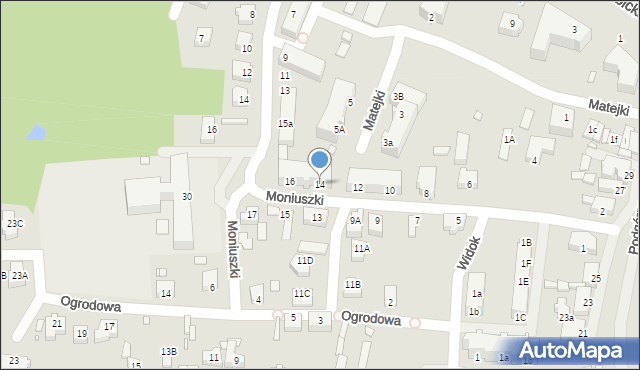 Krosno Odrzańskie, Moniuszki Stanisława, 14, mapa Krosno Odrzańskie