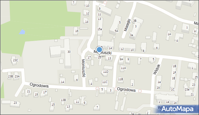 Krosno Odrzańskie, Moniuszki Stanisława, 15, mapa Krosno Odrzańskie