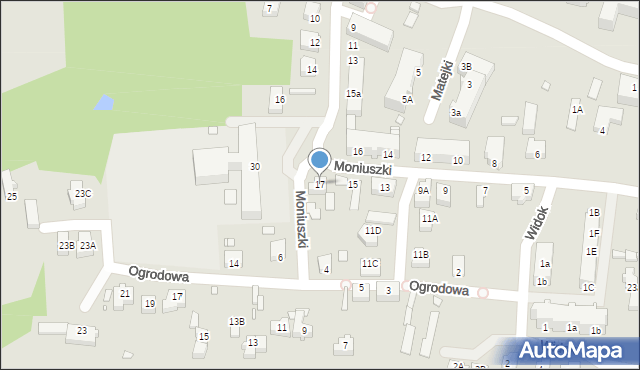 Krosno Odrzańskie, Moniuszki Stanisława, 17, mapa Krosno Odrzańskie