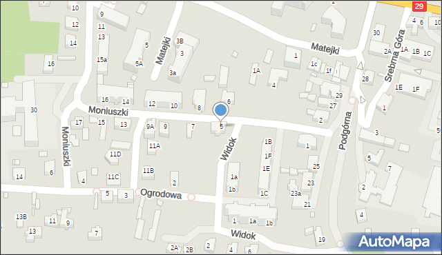 Krosno Odrzańskie, Moniuszki Stanisława, 5, mapa Krosno Odrzańskie