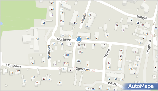 Krosno Odrzańskie, Moniuszki Stanisława, 9A, mapa Krosno Odrzańskie
