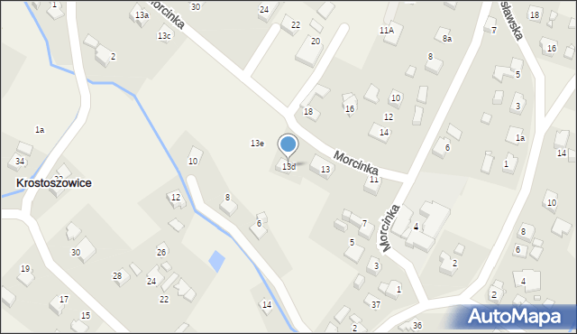 Krostoszowice, Morcinka Gustawa, 13d, mapa Krostoszowice