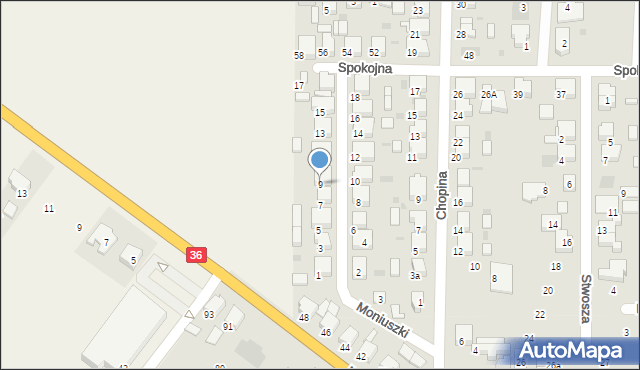 Krotoszyn, Moniuszki Stanisława, 9, mapa Krotoszyna