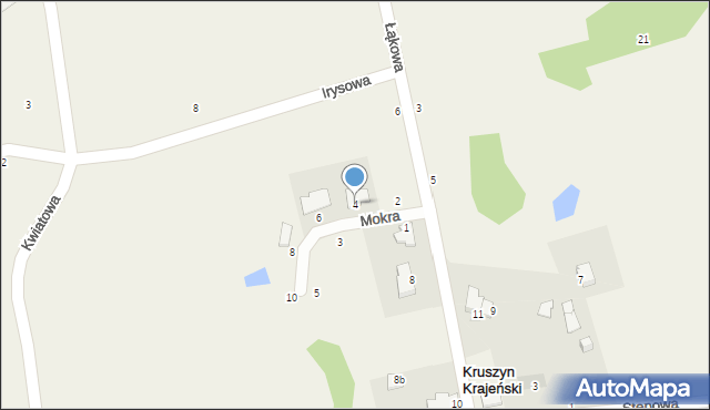 Kruszyn Krajeński, Mokra, 4, mapa Kruszyn Krajeński