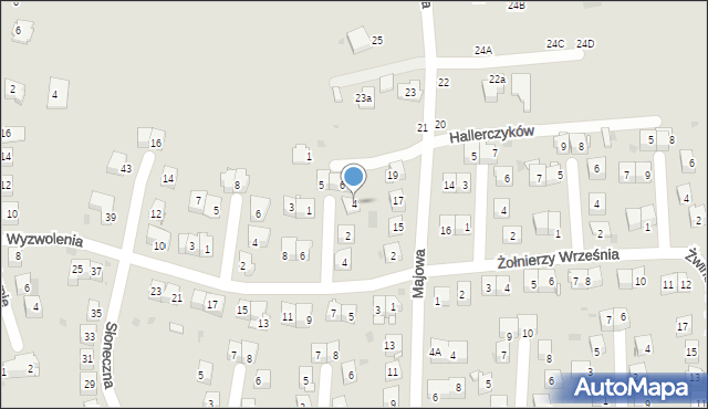 Krzeszowice, Modrzewiowa, 4, mapa Krzeszowice