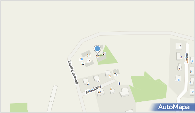 Krzyków, Modrzewiowa, 20, mapa Krzyków