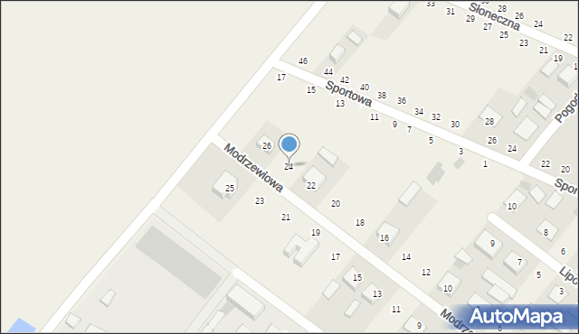 Księżpol, Modrzewiowa, 24, mapa Księżpol
