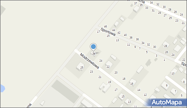 Księżpol, Modrzewiowa, 26, mapa Księżpol