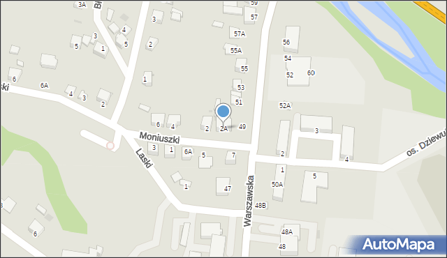Kunów, Moniuszki Stanisława, 2A, mapa Kunów