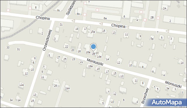 Kutno, Moniuszki Stanisława, 16, mapa Kutno