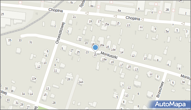 Kutno, Moniuszki Stanisława, 21, mapa Kutno