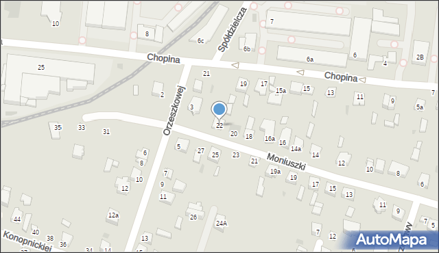 Kutno, Moniuszki Stanisława, 22, mapa Kutno
