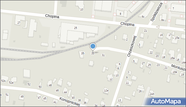 Kutno, Moniuszki Stanisława, 33, mapa Kutno